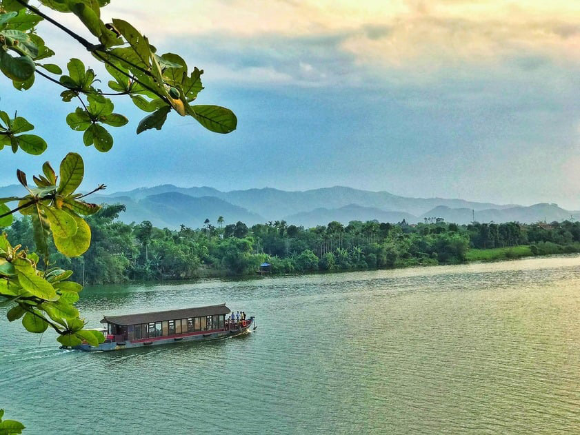 huong river in hue vietnam